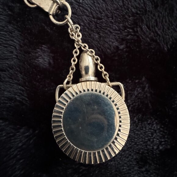 Antique Mini Perfume Bottles Jewelry Rhinestones, Rose Guilloche Enamel - Picture 7 of 12